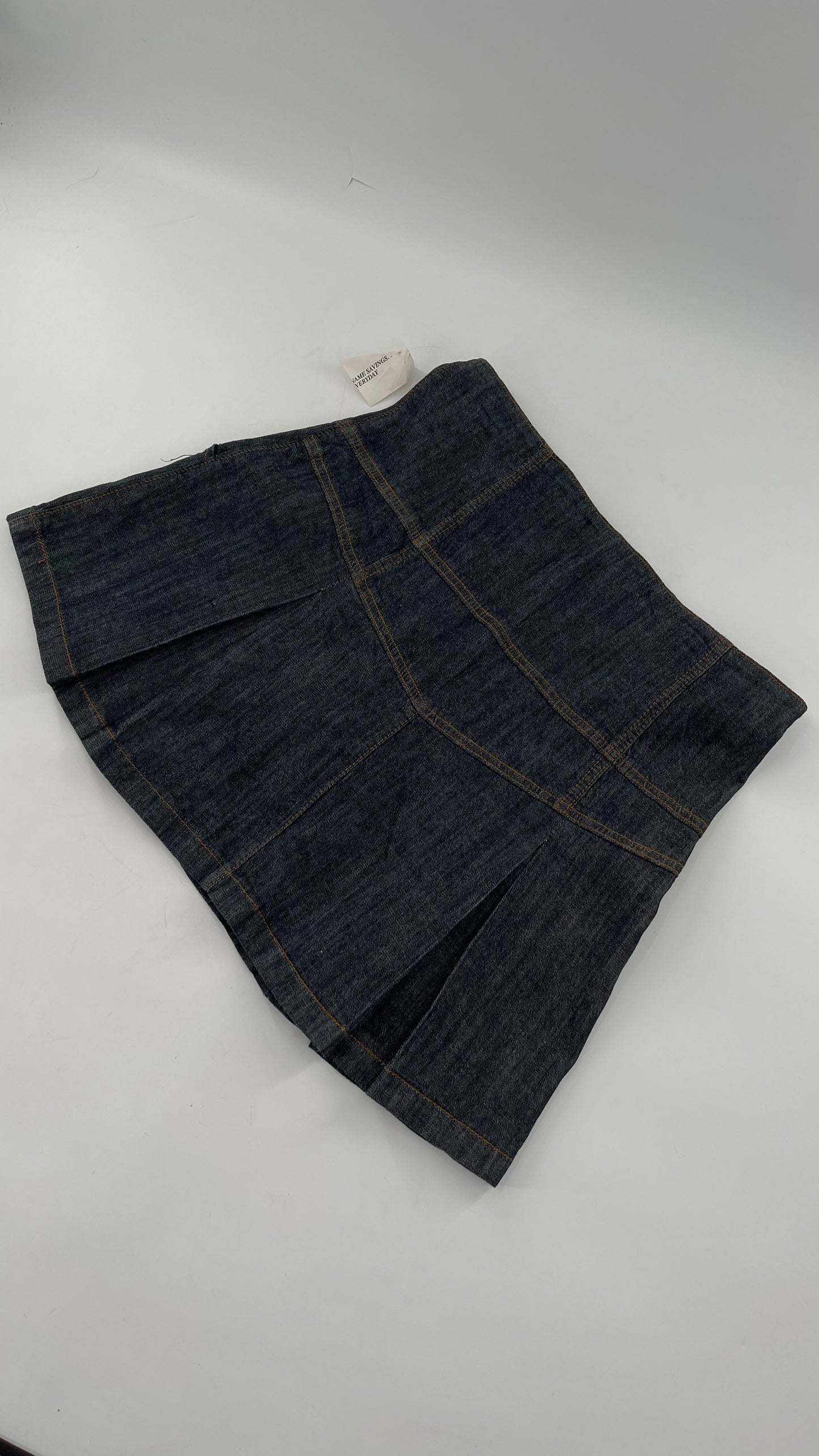 Deadstock Vintage Vanilla Star Denim Pleated Mini Skirt (11)