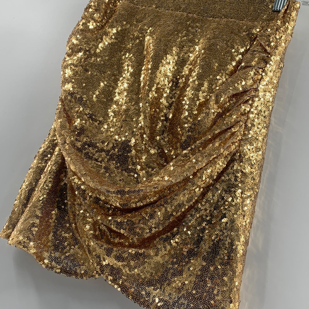 Free People Gold Sequin Mini Skirt (SzS)