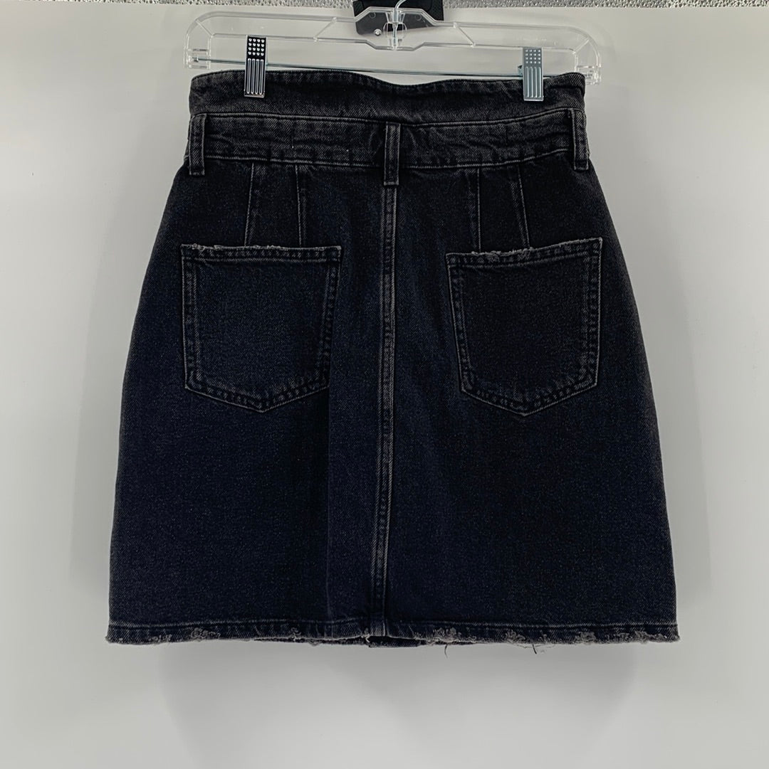 Anthropologie - Button Top to Bottom High Waisted Mini Skirt (Size 2)