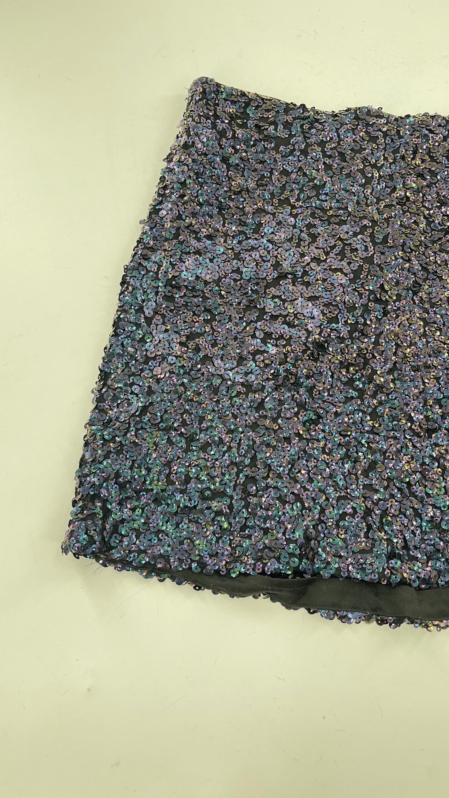 Free People Navy/Indigo Iridescent Sequin Skirt (XS)