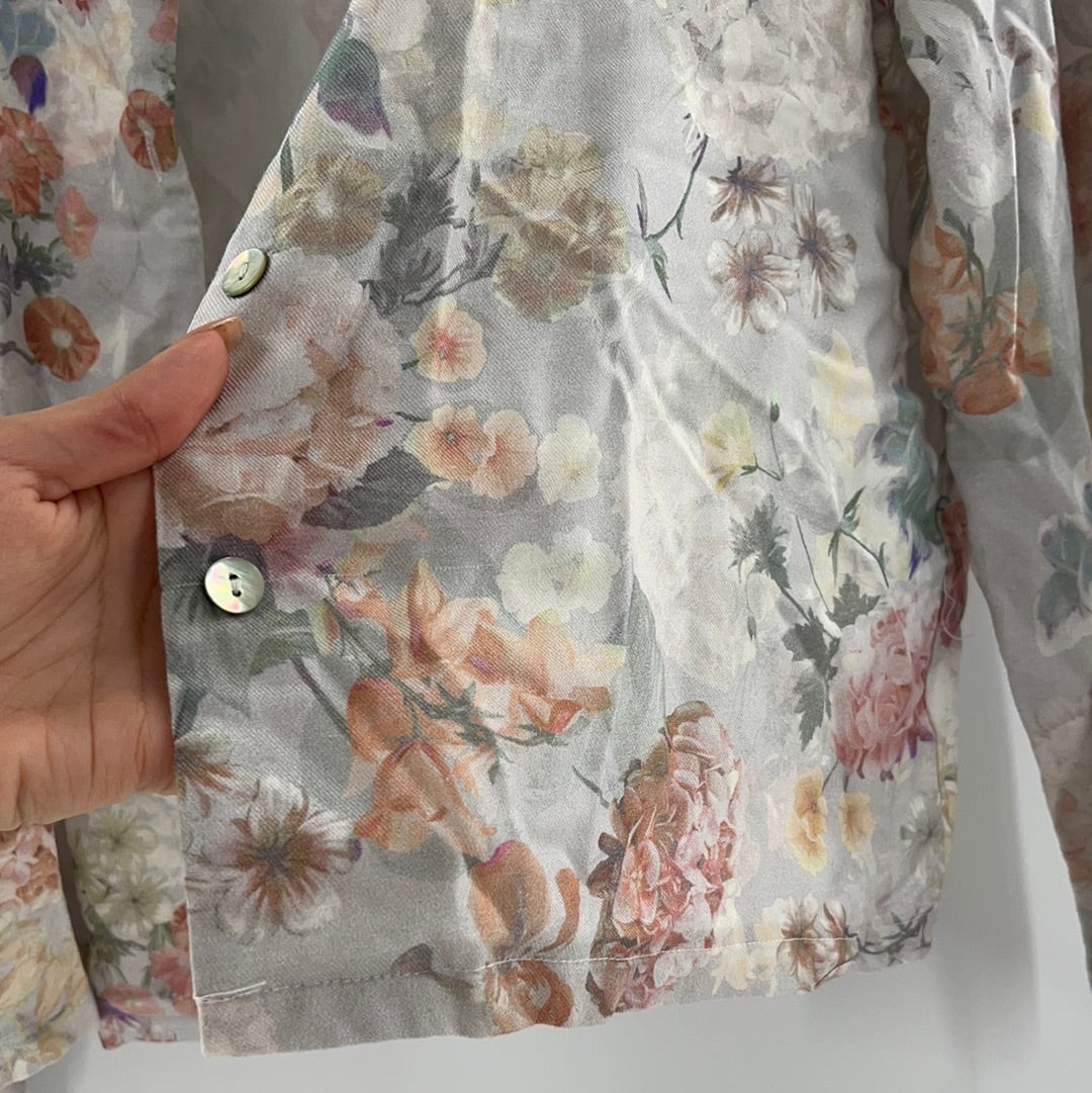 Flora Nikrooz Floral Button Up PJ top (XS)