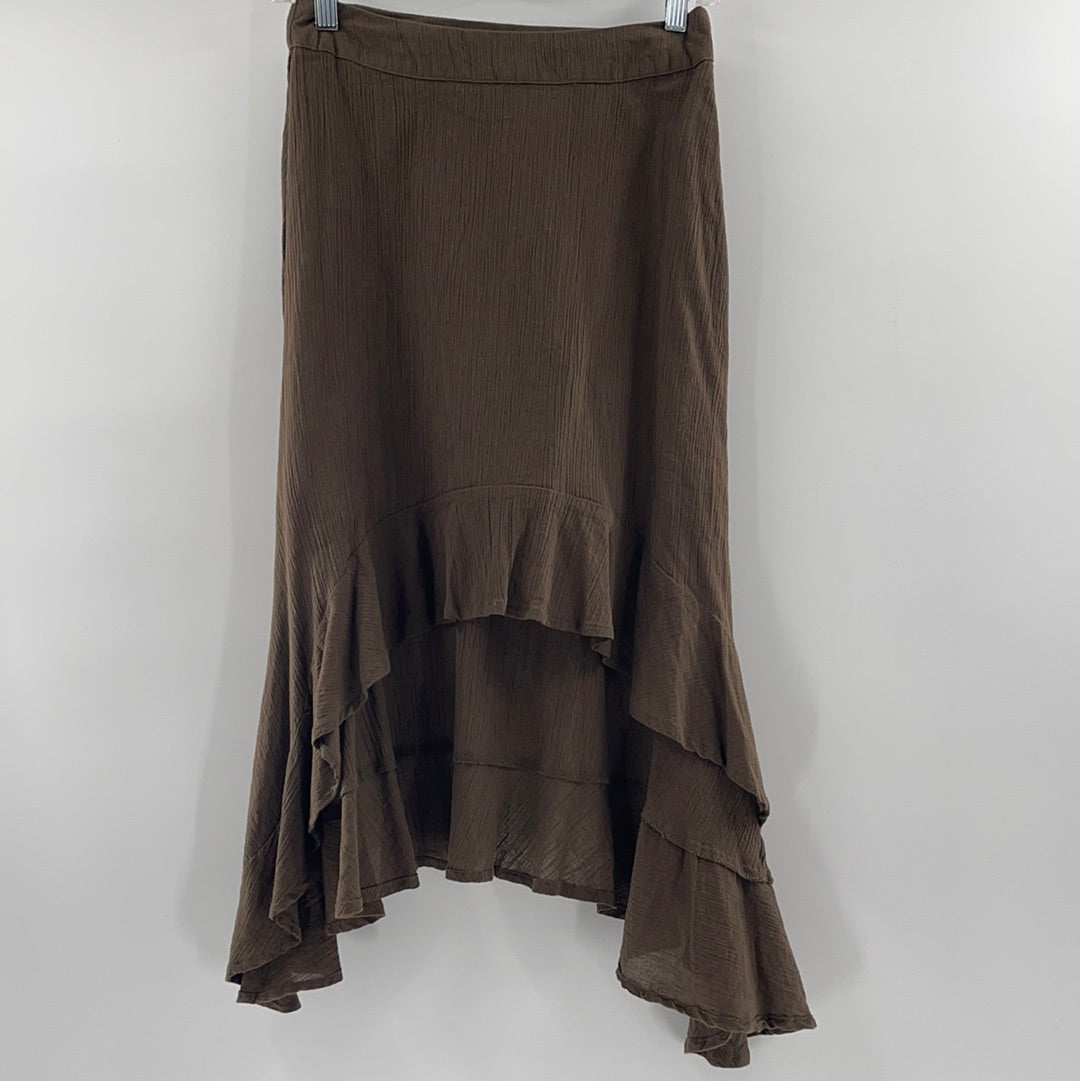 Free People Mid Length Brown Skirt (Size XS)