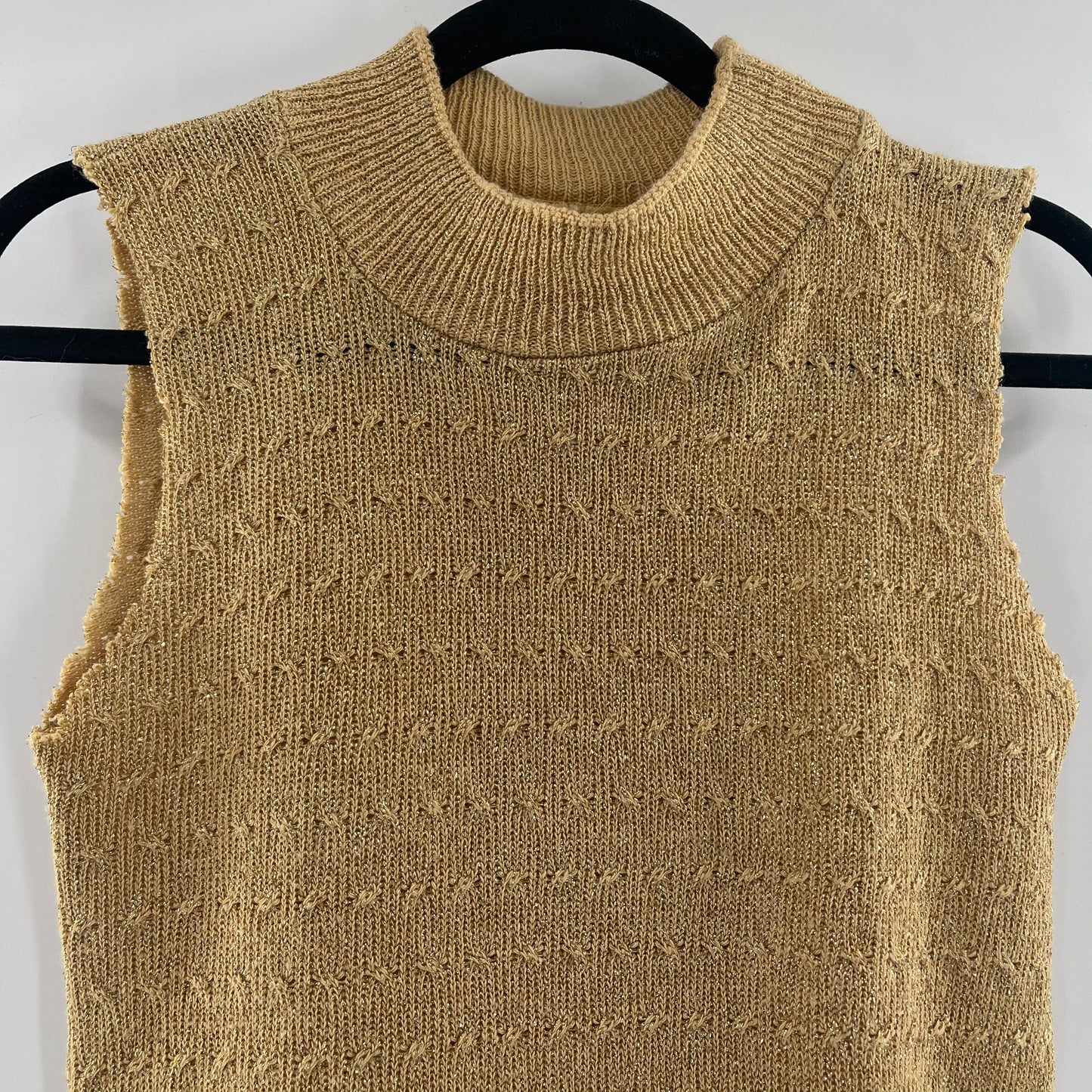 Urban Outfitters Gold Glitter Knit Tank (M)