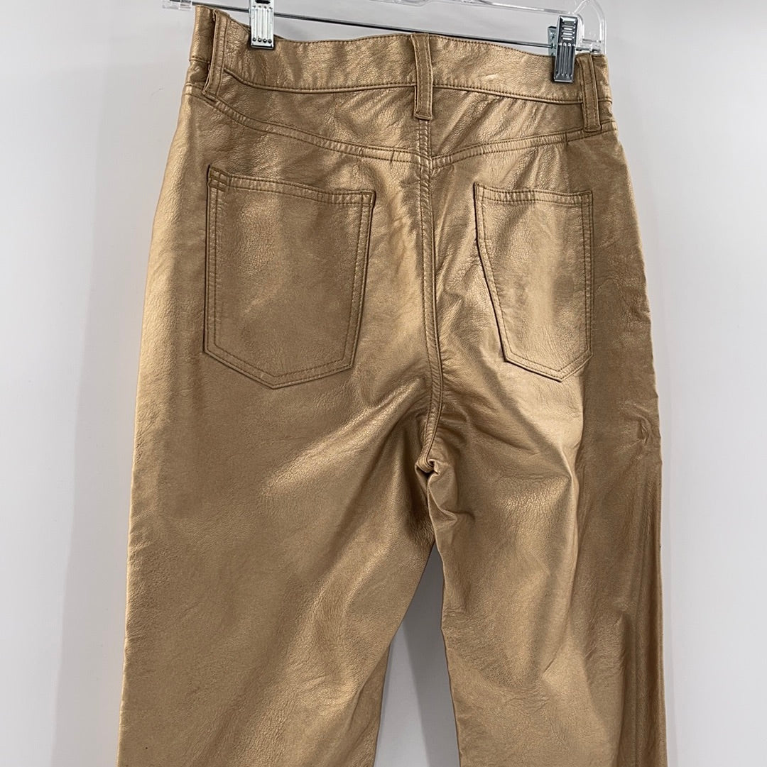 BDG Faux Leather Gold Pants (Sz 27)