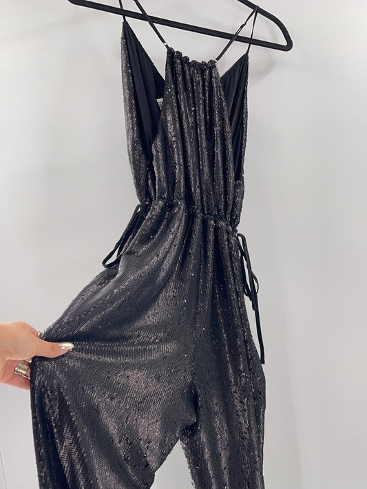 Free People - Black Sequin Jumpsuit (S)