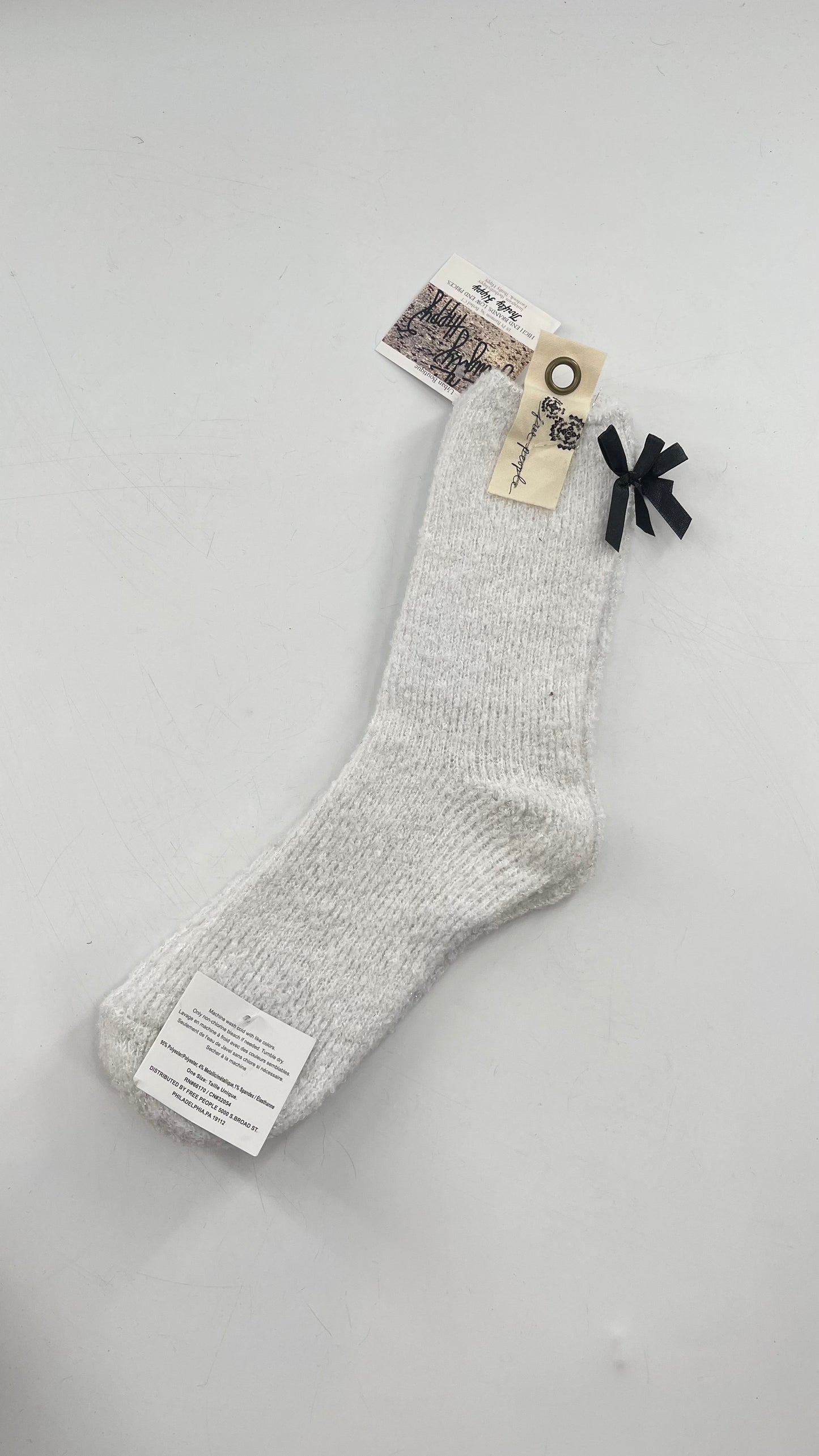 Free People White Knit Sock