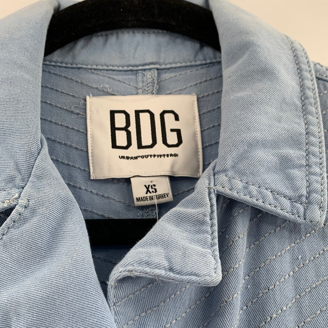 BDG Light Blue Long Sleeve Side Pockets Button Front (Size XS)