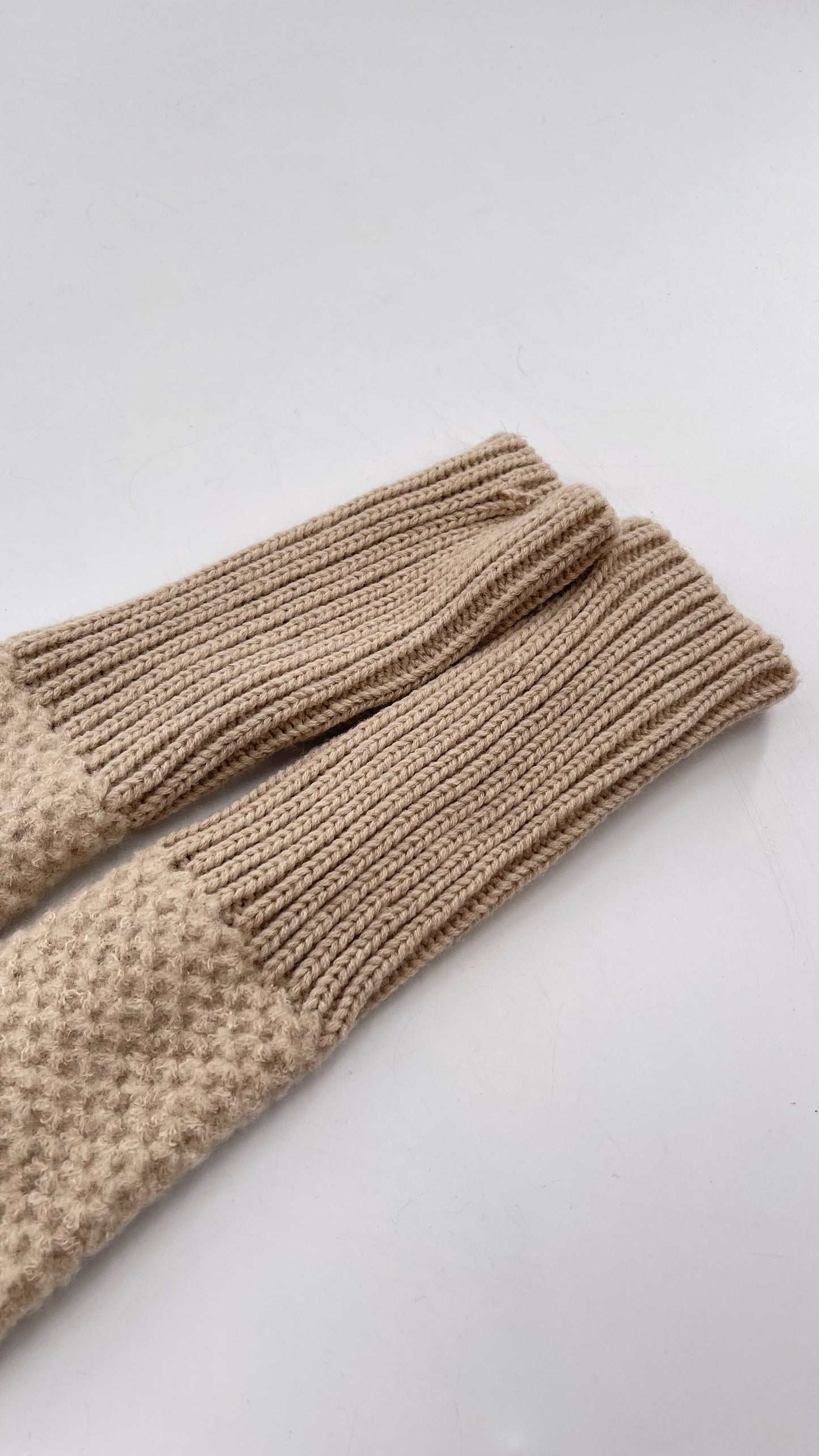 Free People Tan Knit Arm Warmer with Thumb Holes