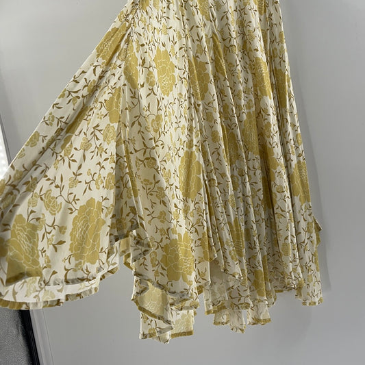 Skirt  Novella Royale Yellow Floral Print (Size S)
