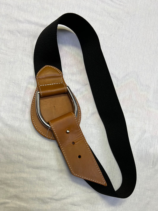 Urban Outfitters Tan Leather Elastic Belt S/M