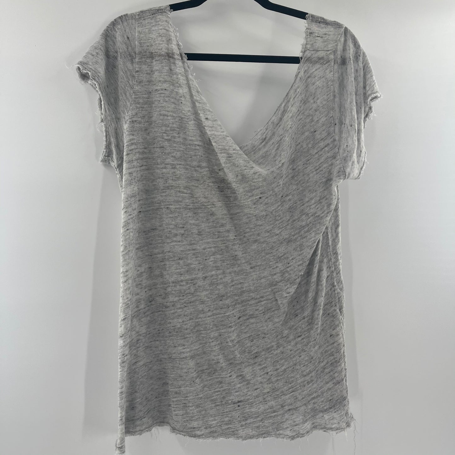 Brandy Melville Light Gray Short Sleeve Top( One Size)