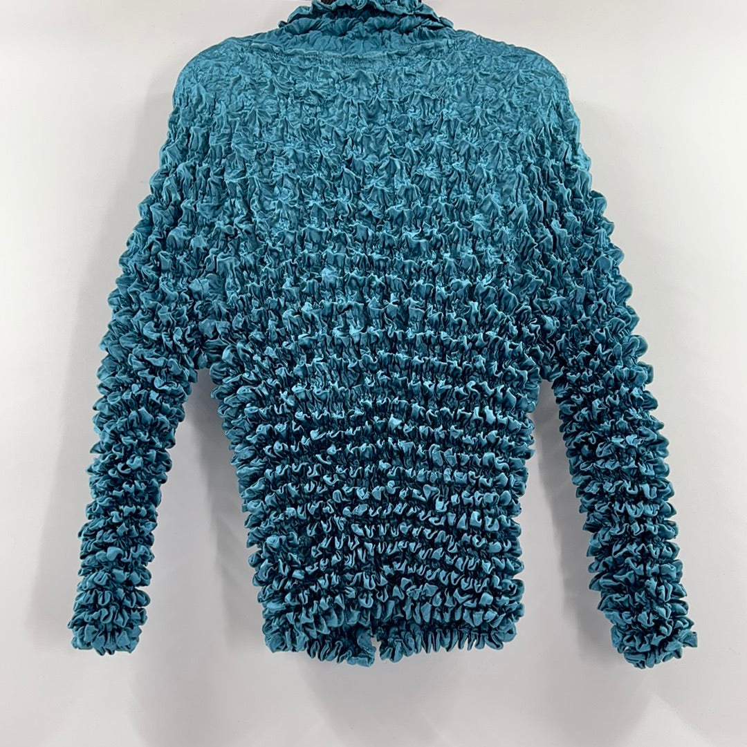 MagicScarf Petroleum Blue Popcorn Cardigan (OS)