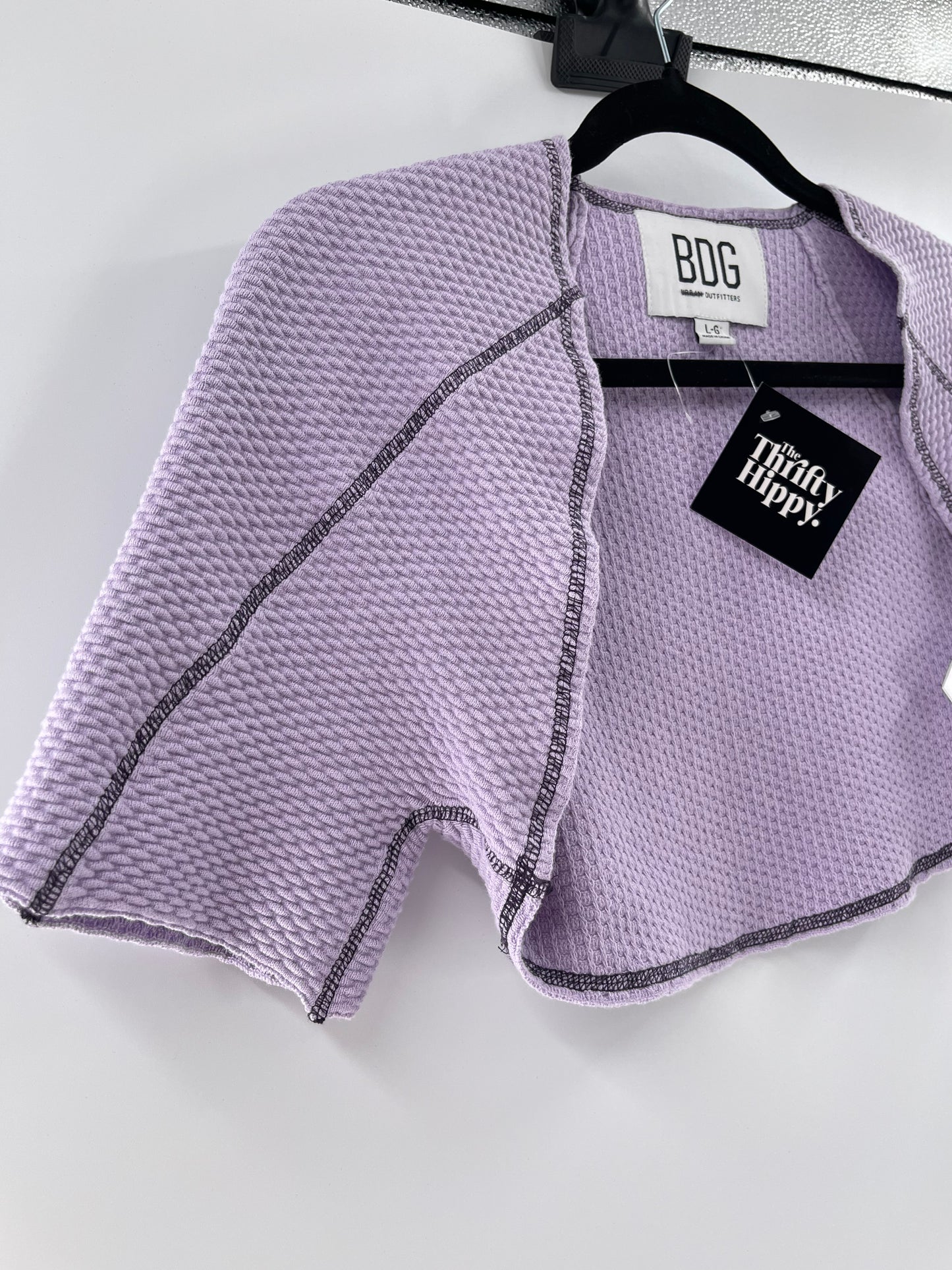 BDG Urban Outfitters Lilac Short Sleeve Shrug (Large)