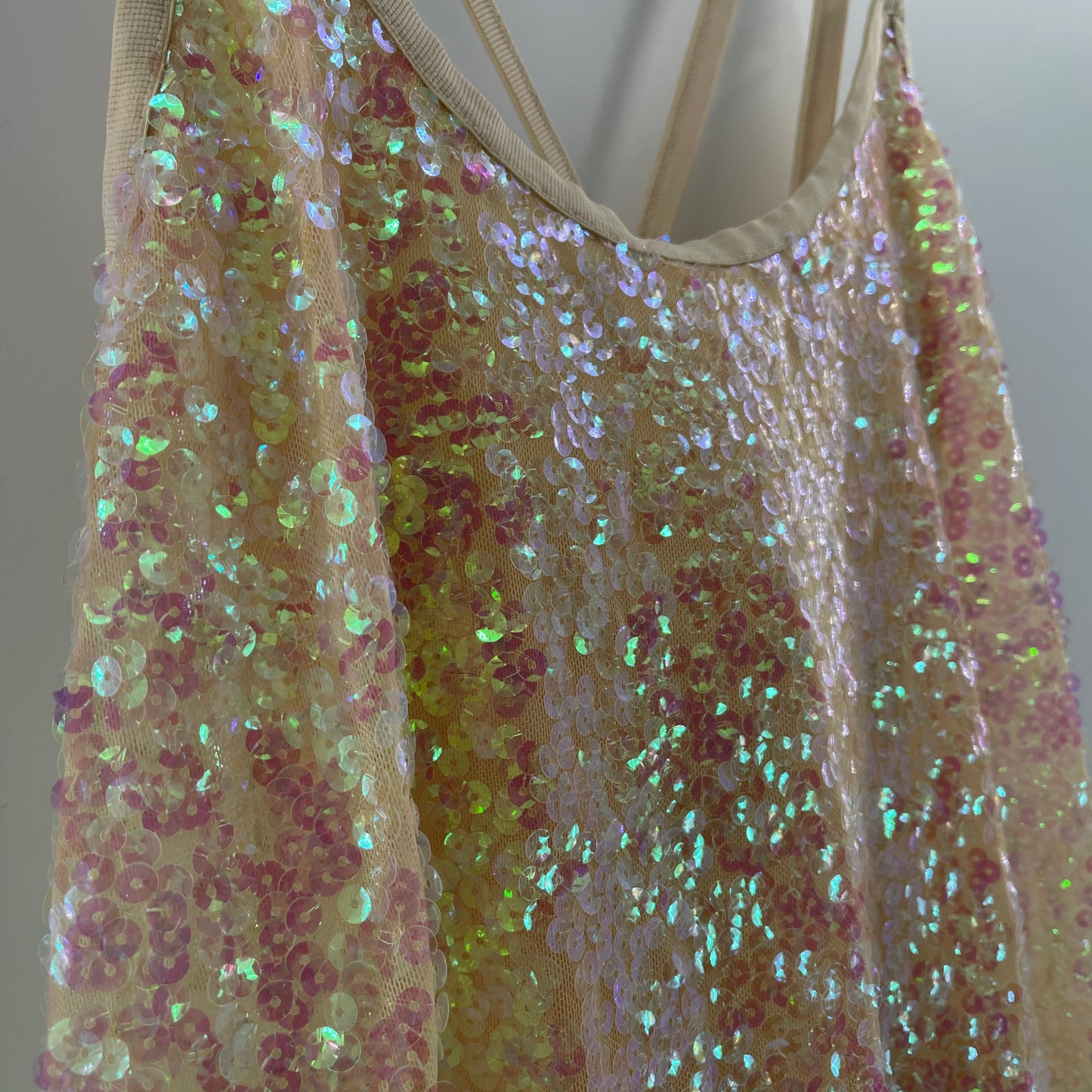 Free People Holographic Sequin Bodysuit (L)