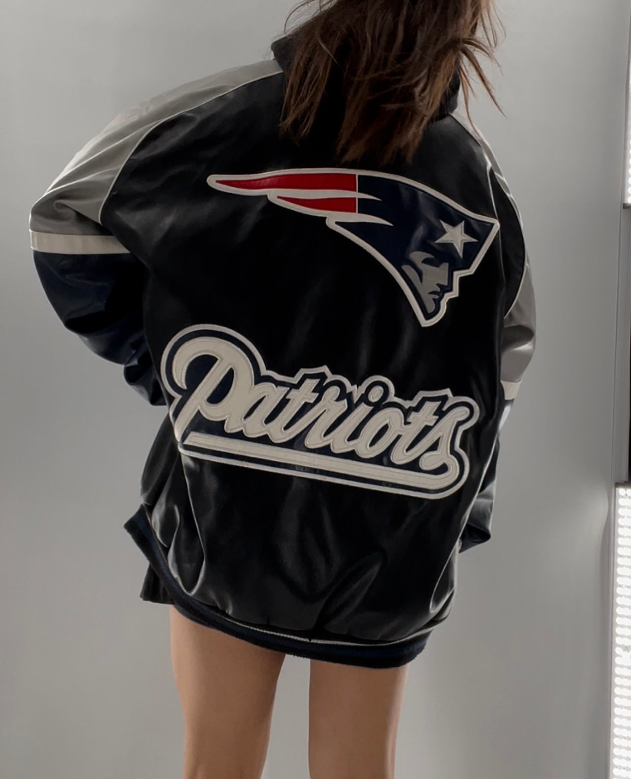 Patriots Leather Logo Bomber (XXL)