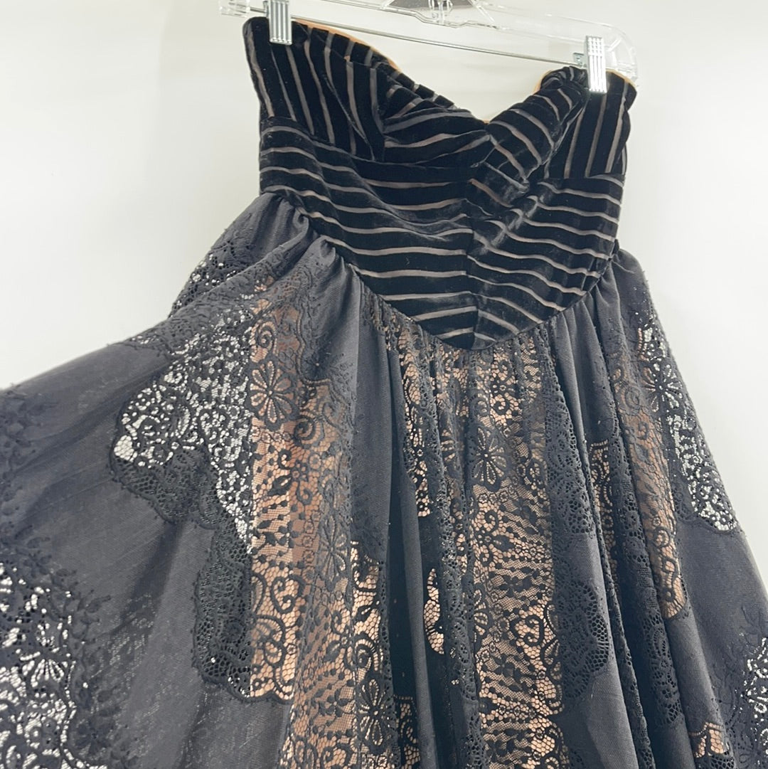 Free People Velvet + Lace Black Dress (0)