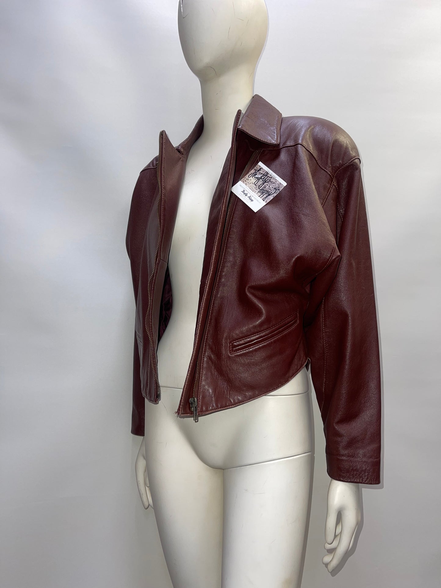 YingDak Burgundy Leather Jacket