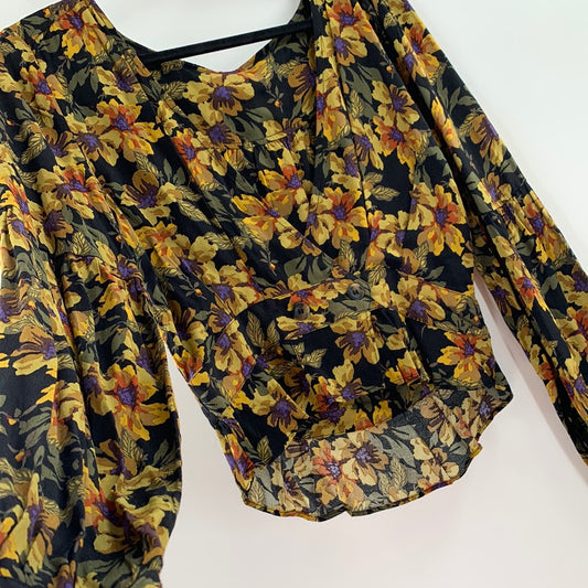 Free People Autumn Dark Florals Crop (M)