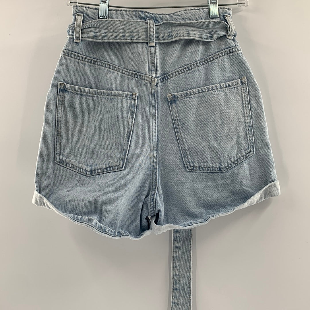 Zara Light Wash High Waist Shorts (Sz 0)