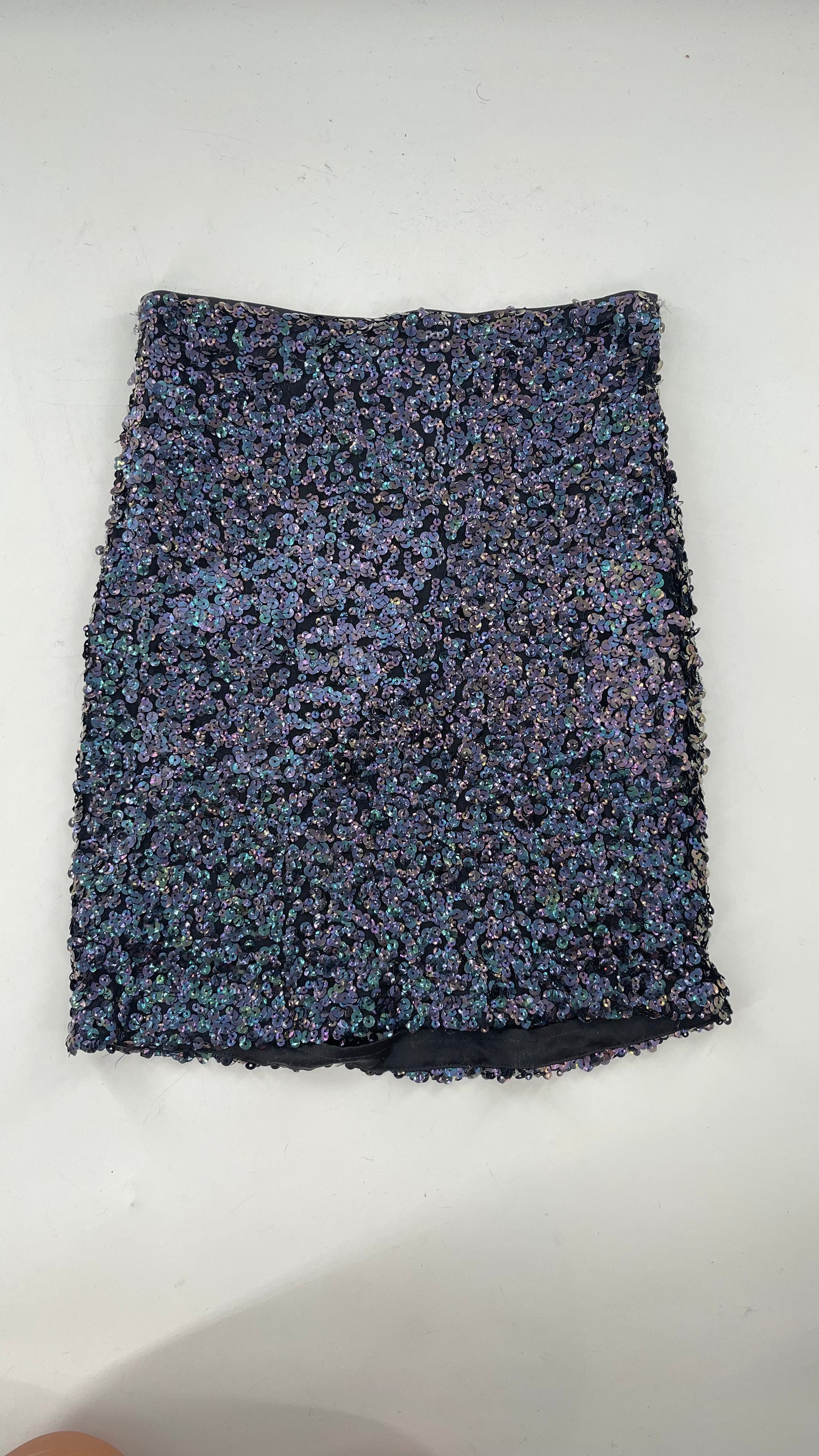 Free People Navy/Indigo Iridescent Sequin Skirt (XS)