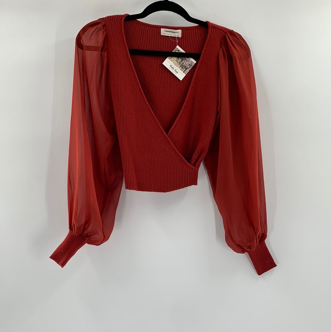 Urban Outfitters Red Knit Blouse (XS)