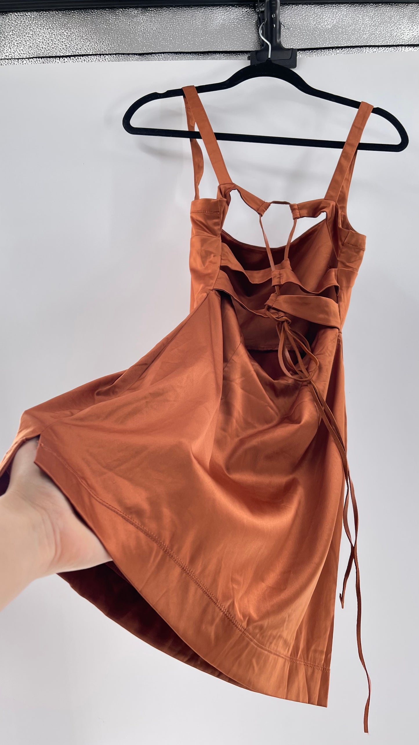 Intimately Free People Burnt Orange Satin Mini (Small)