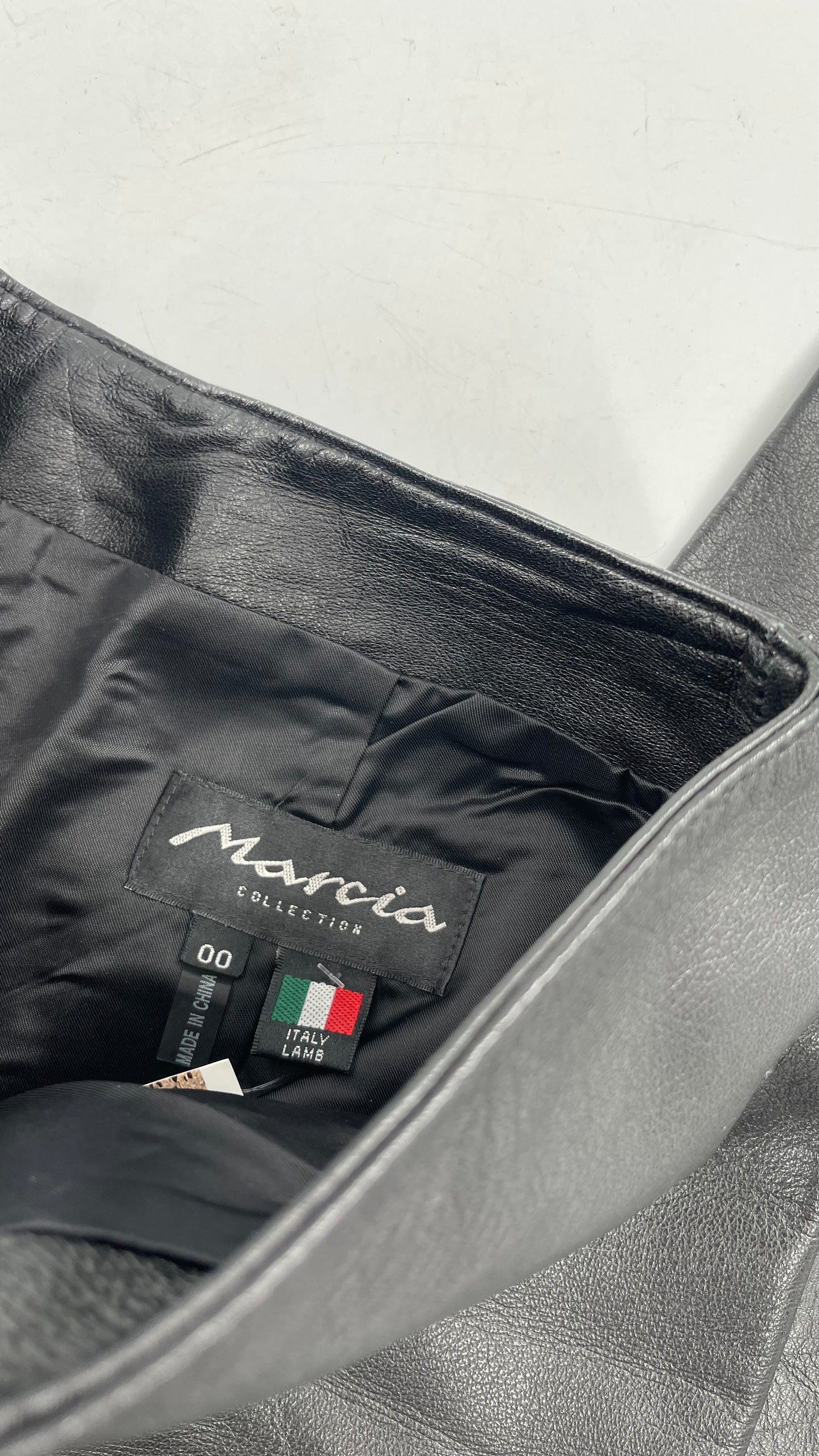 Vintage Márcia Italian Lamb Leather Kick Flare Trouser Pants (00)