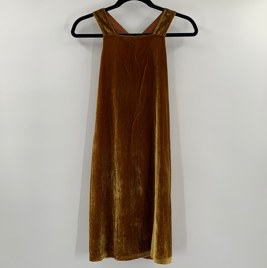 LOFT Mustard Velvet Dress (S)