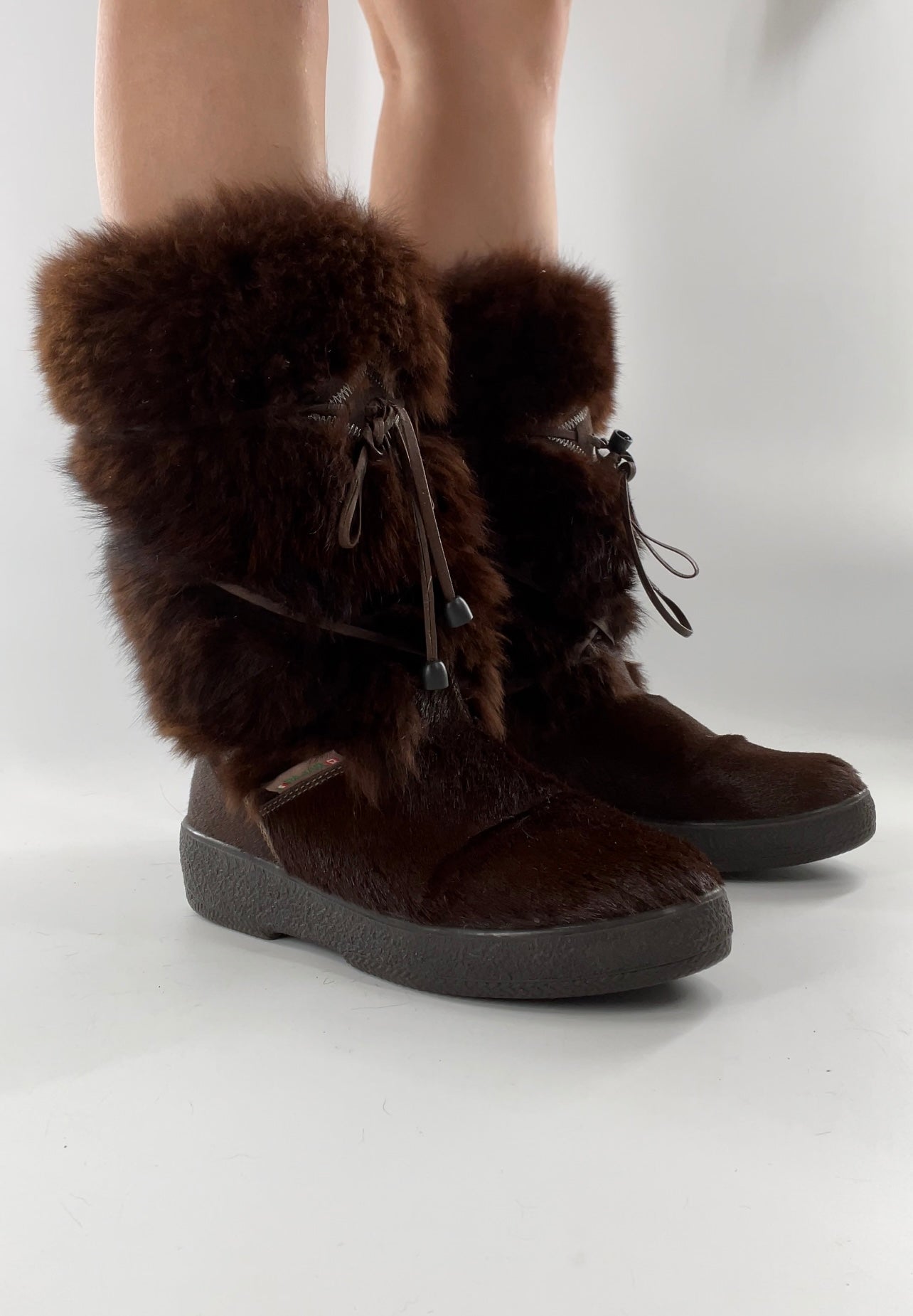 Pajar Vintage Brown Fur Boots - Made In Italy - Size 40