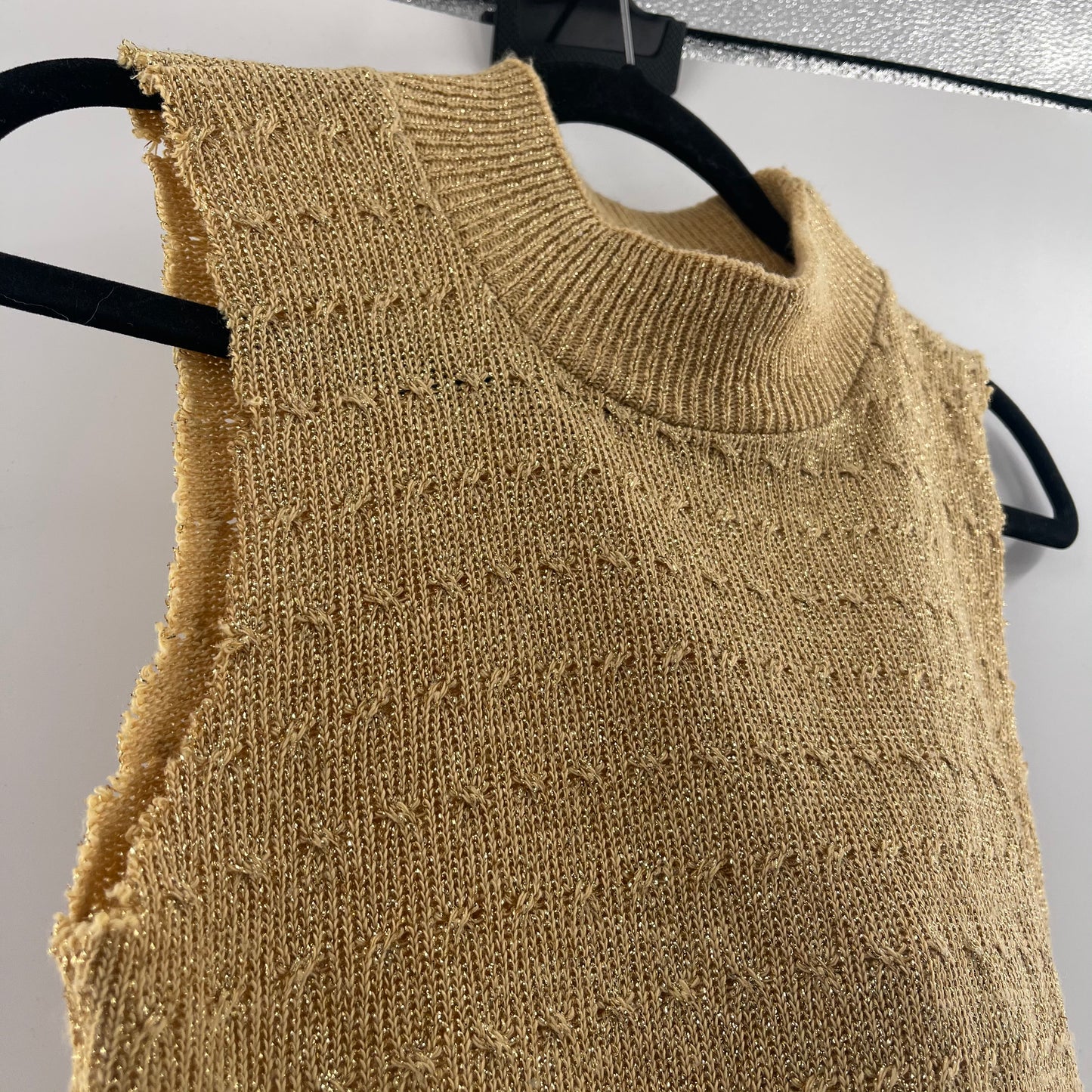 Urban Outfitters Gold Glitter Knit Tank (M)