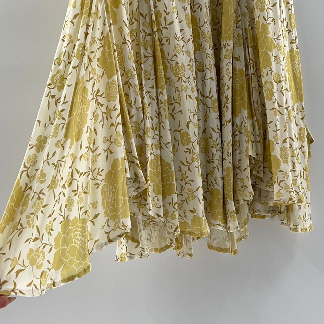 Skirt  Novella Royale Yellow Floral Print (Size S)