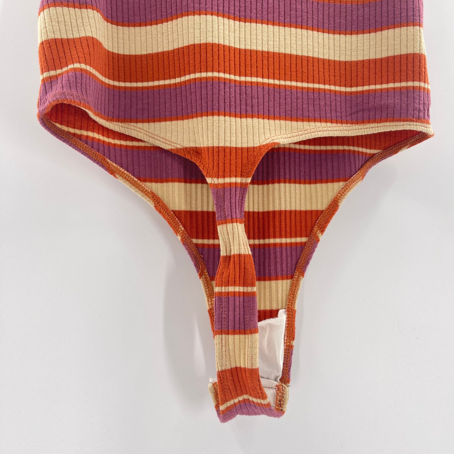 Free People Striped, Ribbed Bodysuit (M)