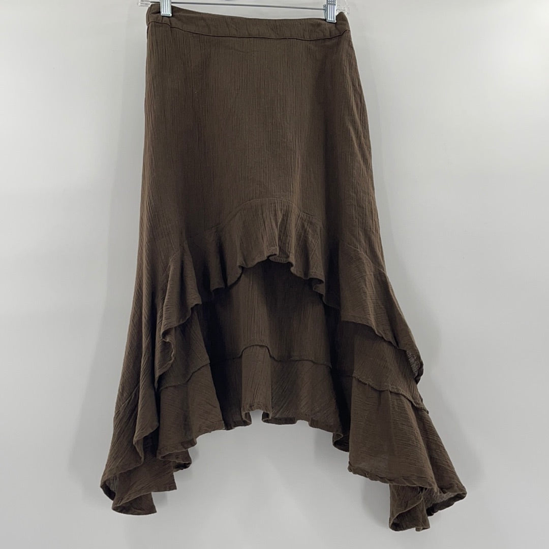 Free People Mid Length Brown Skirt (Size XS)