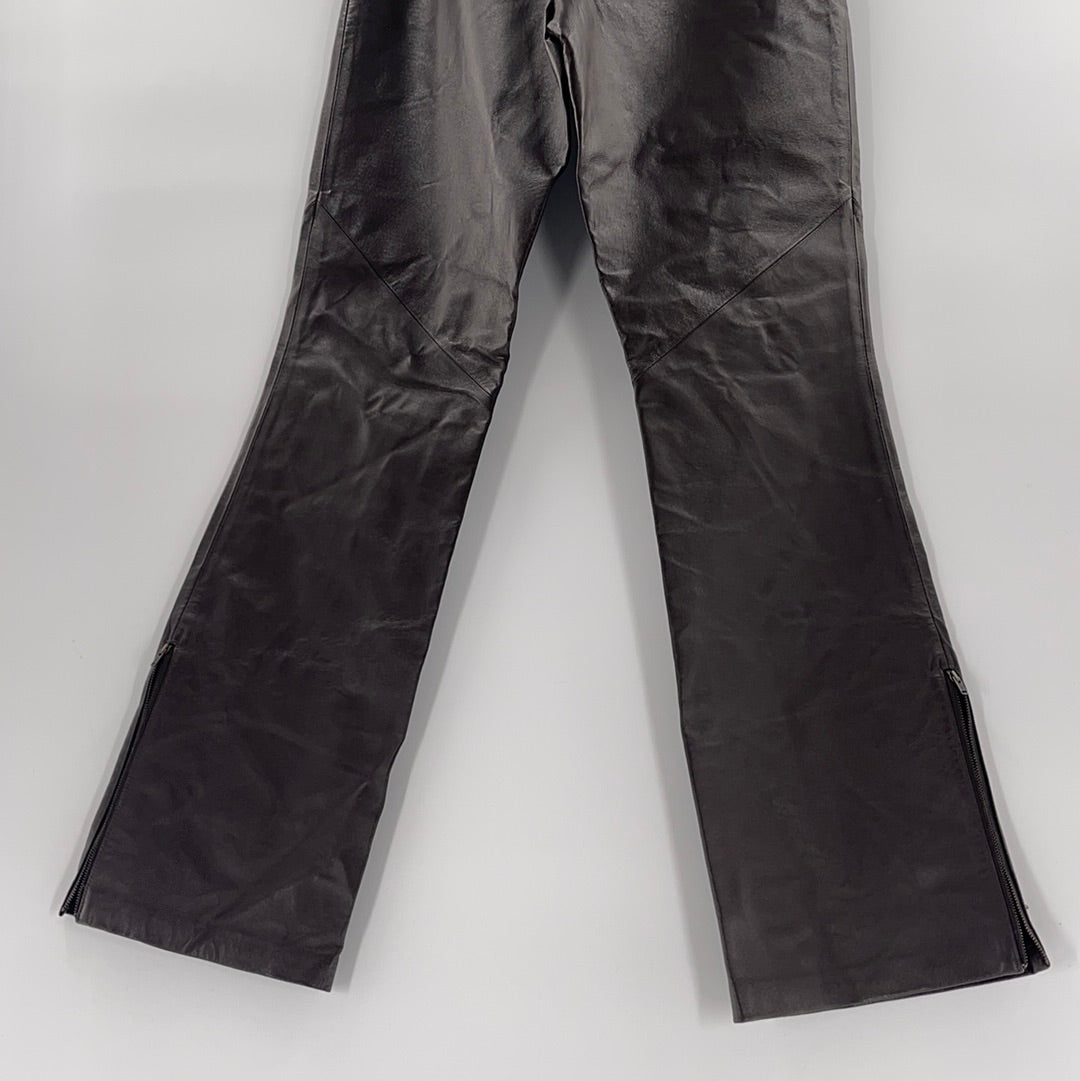 Vintage Spiegel Brown Leather Flares (Sz8)