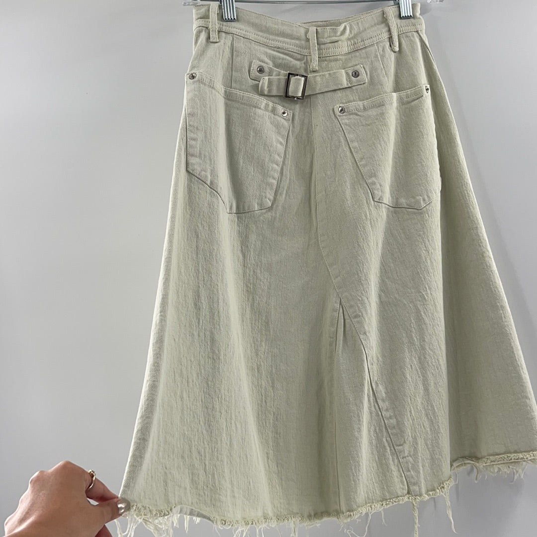 Skirt Free People Light Lime Green Denim  ( Size XS)