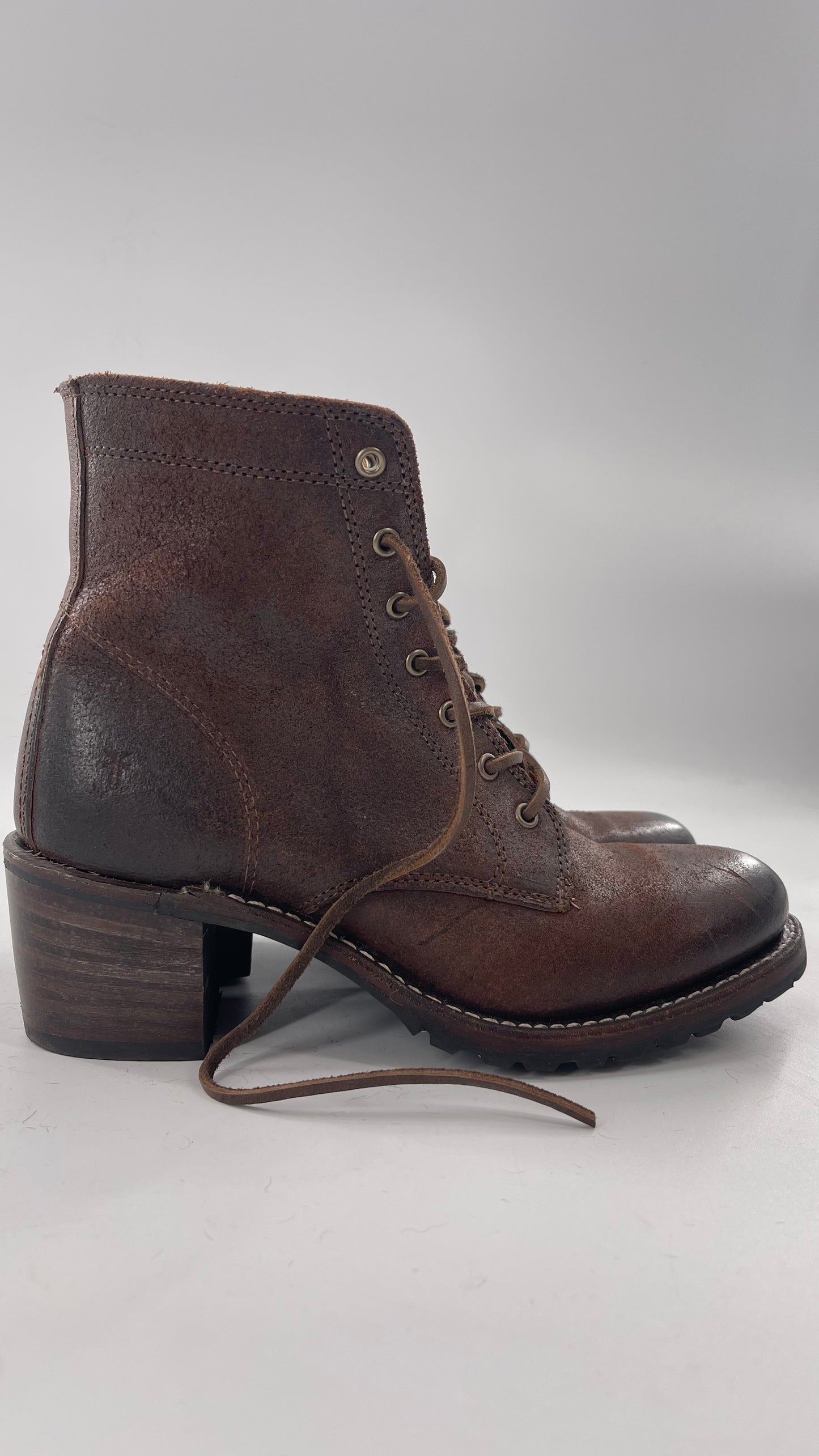 Frye Sabrina 6G Lace Up in Dark Brown (9)