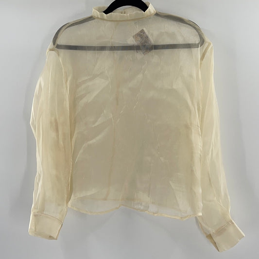 LIONESS cream organza mock neck (S)