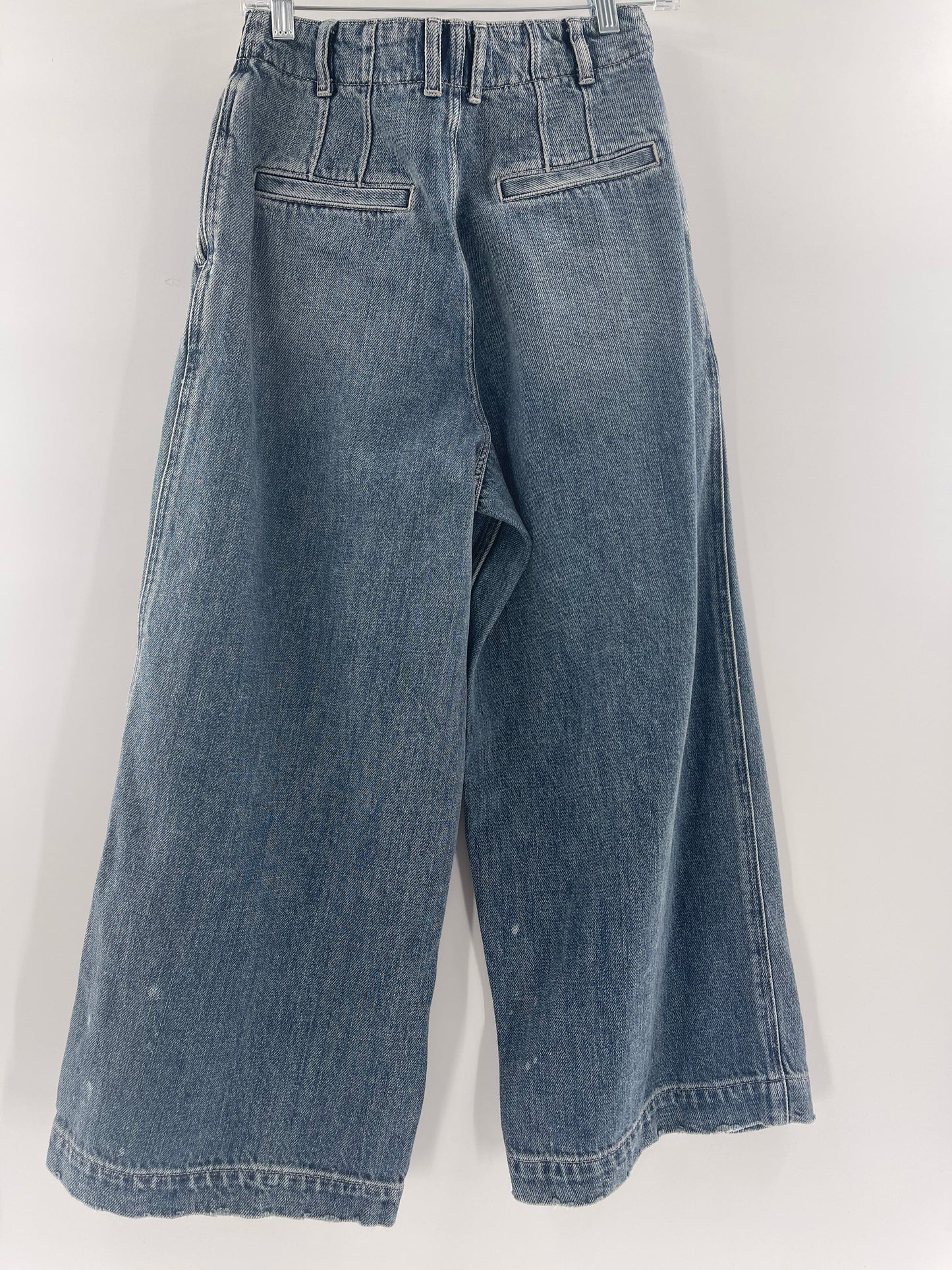 Free People Super Wide Leg Button Up Jeans (Size 26)