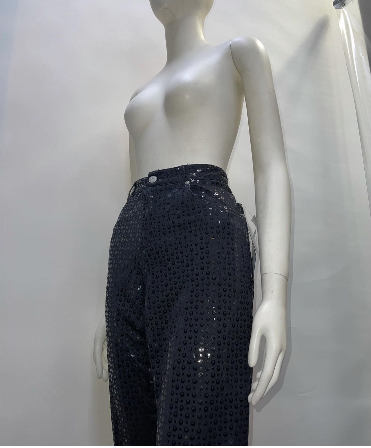 Vintage Deadstock Z. Cavaricci Sequin Black pants (Sz 11)