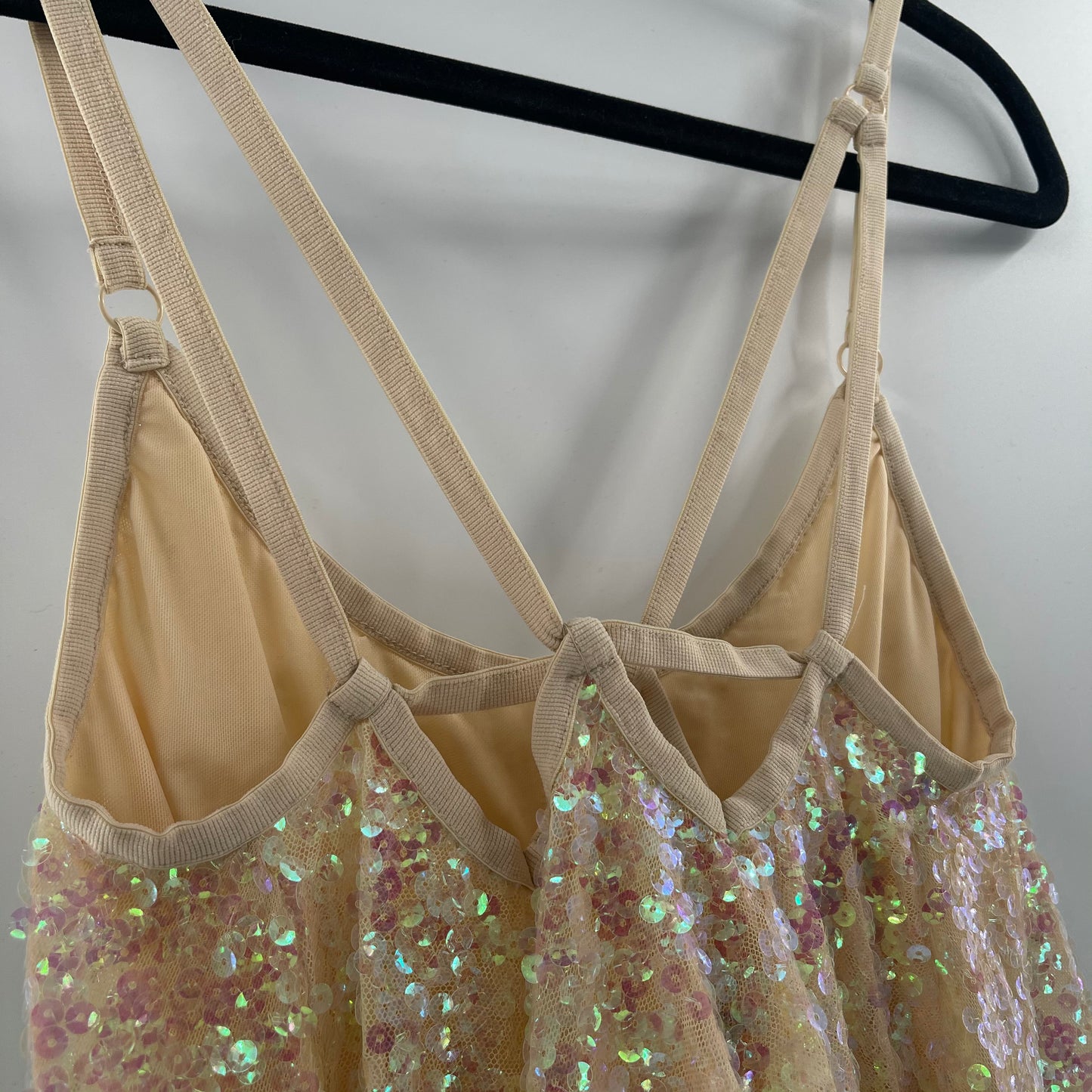 Free People Holographic Sequin Bodysuit (L)