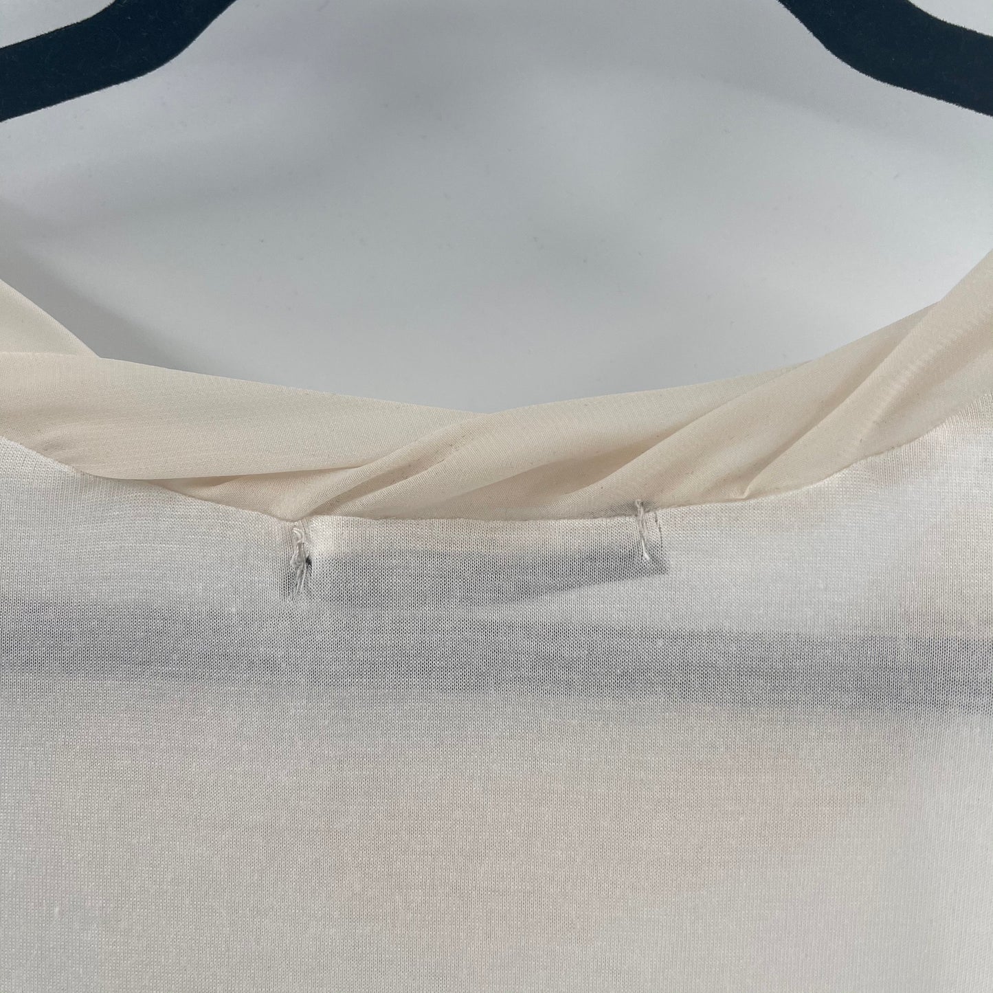 Anthropologie- Robust - Cream Short Sleeve Top With Organza Detail on Neckline (Size S)