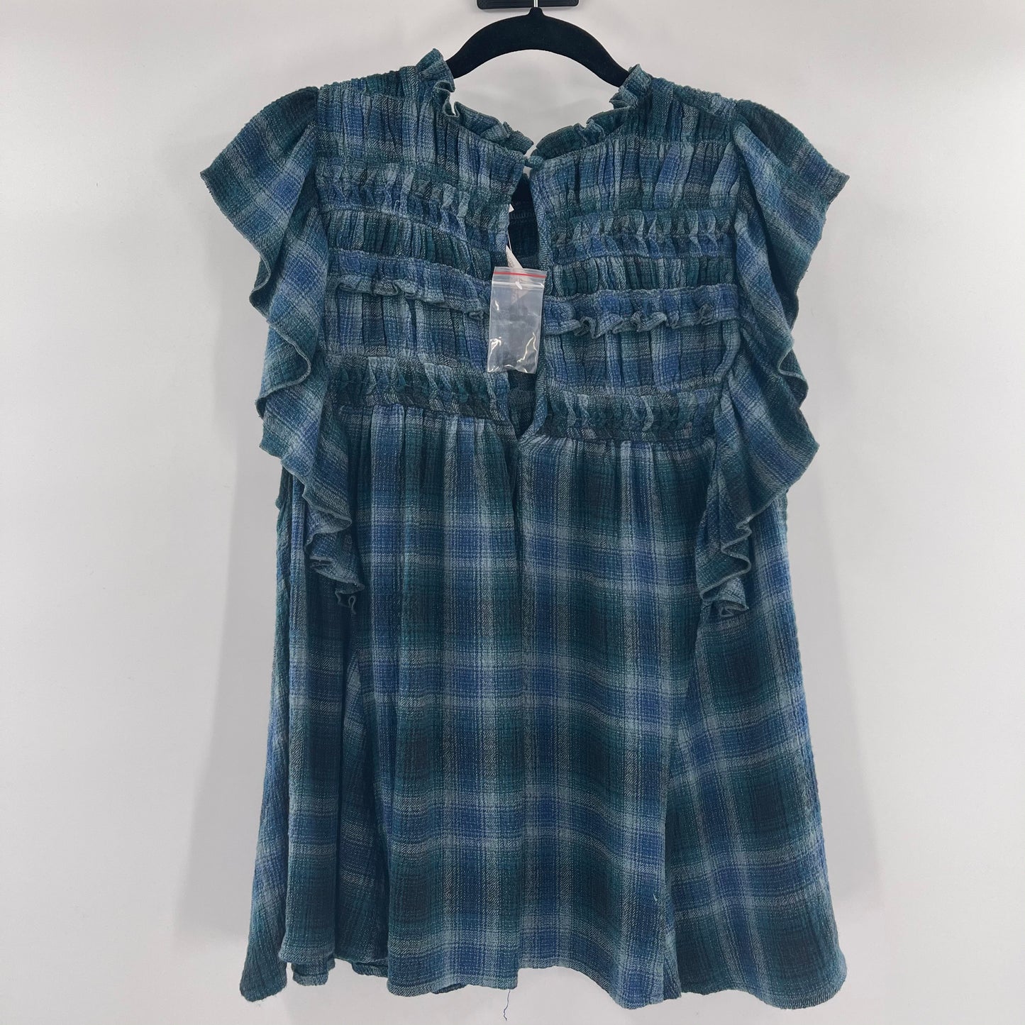 Free People Blue Plaid Tunic (S)