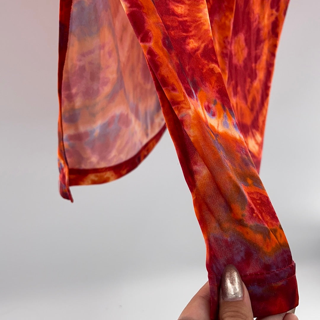 Anthony Mark Hankins Collection - *Vintage* Tie Dye 70's Red Maxi Dress (Size Medium)