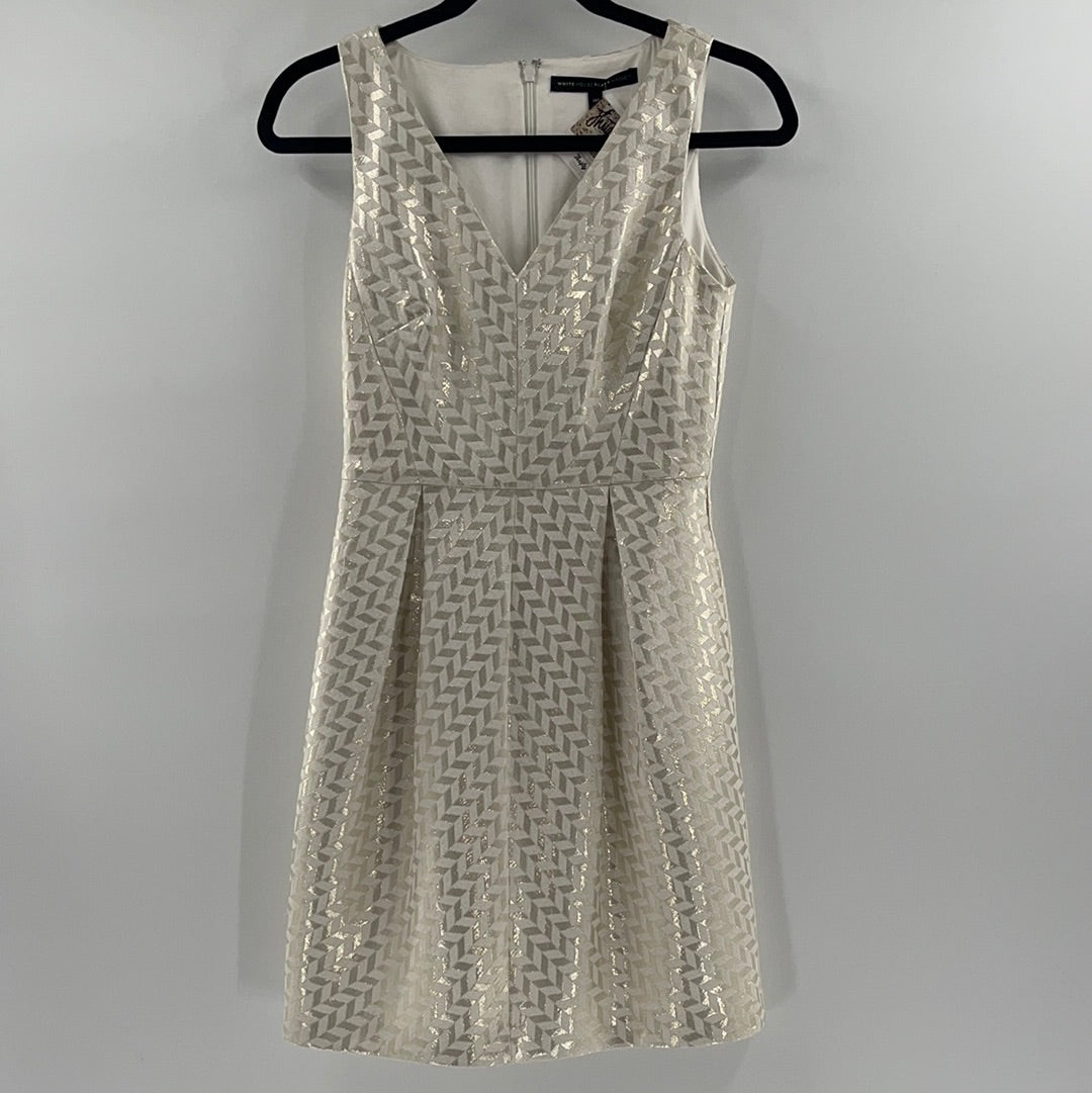 White House Black Market - Metallic Gold Sleeveless Mini Dress (Size 00)