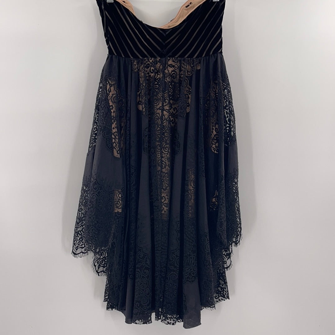 Free People Velvet + Lace Black Dress (0)