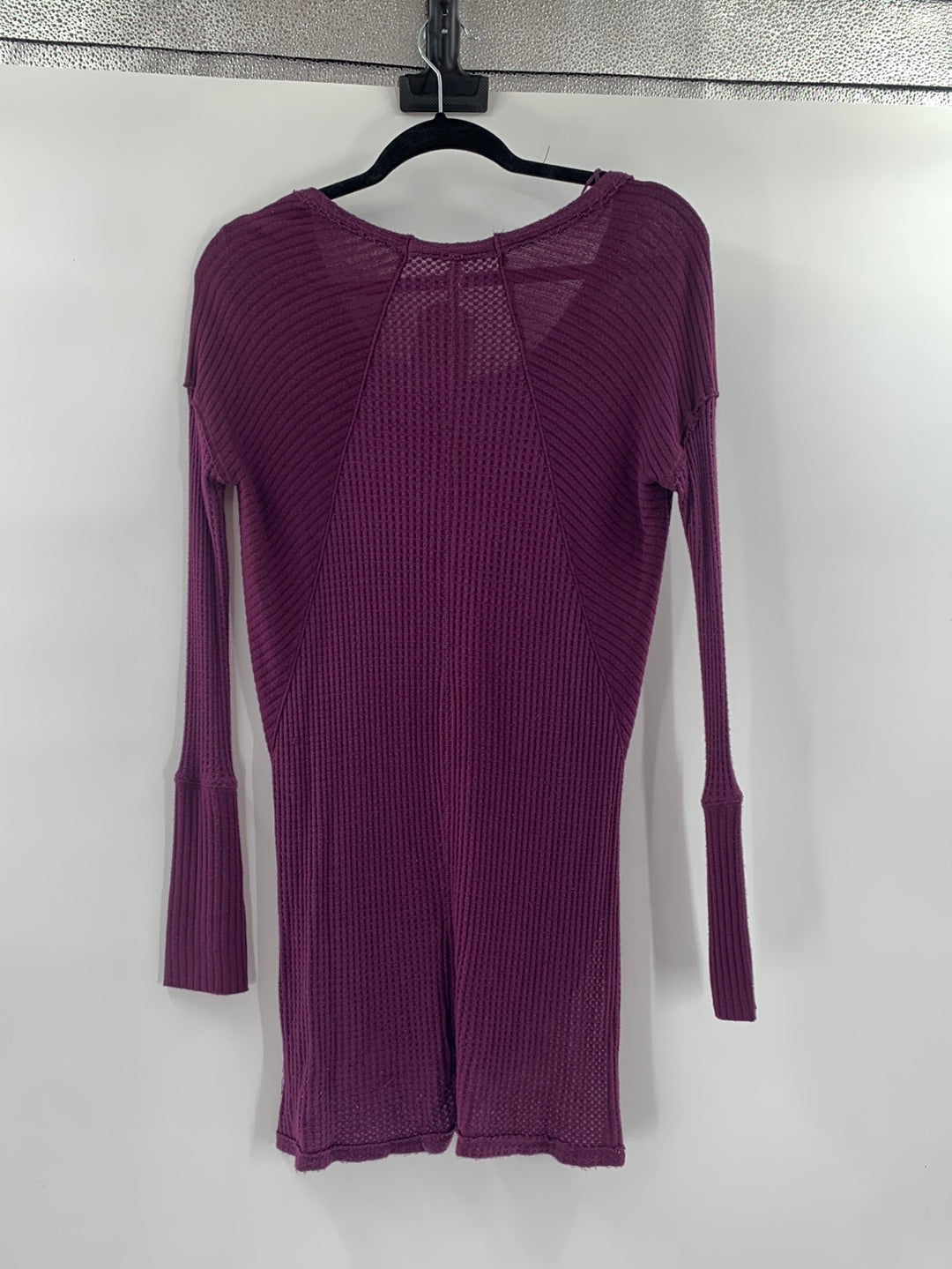 Free People Plum Waffle Knit Top (XS)