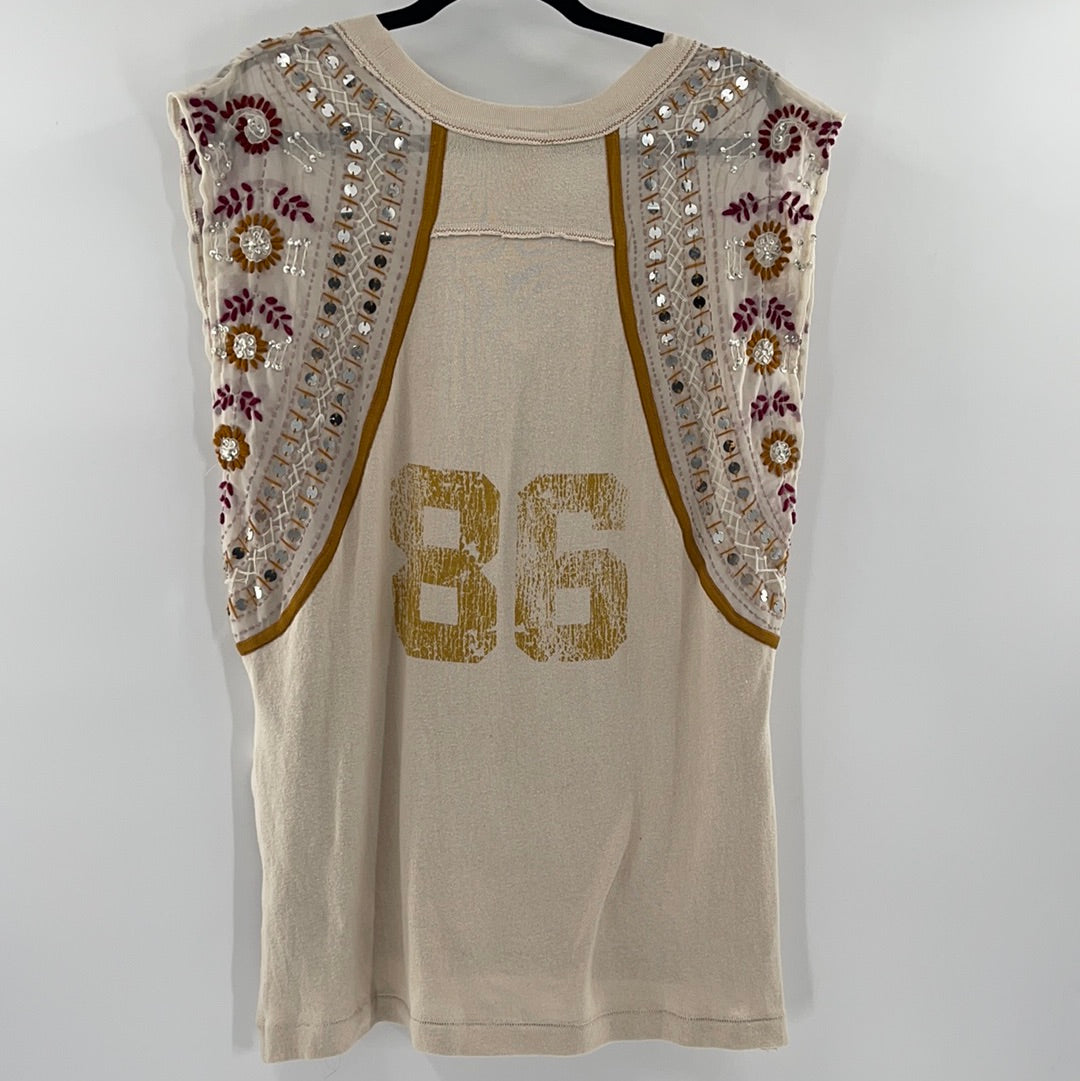 Free People Cotton Embellished Jersey