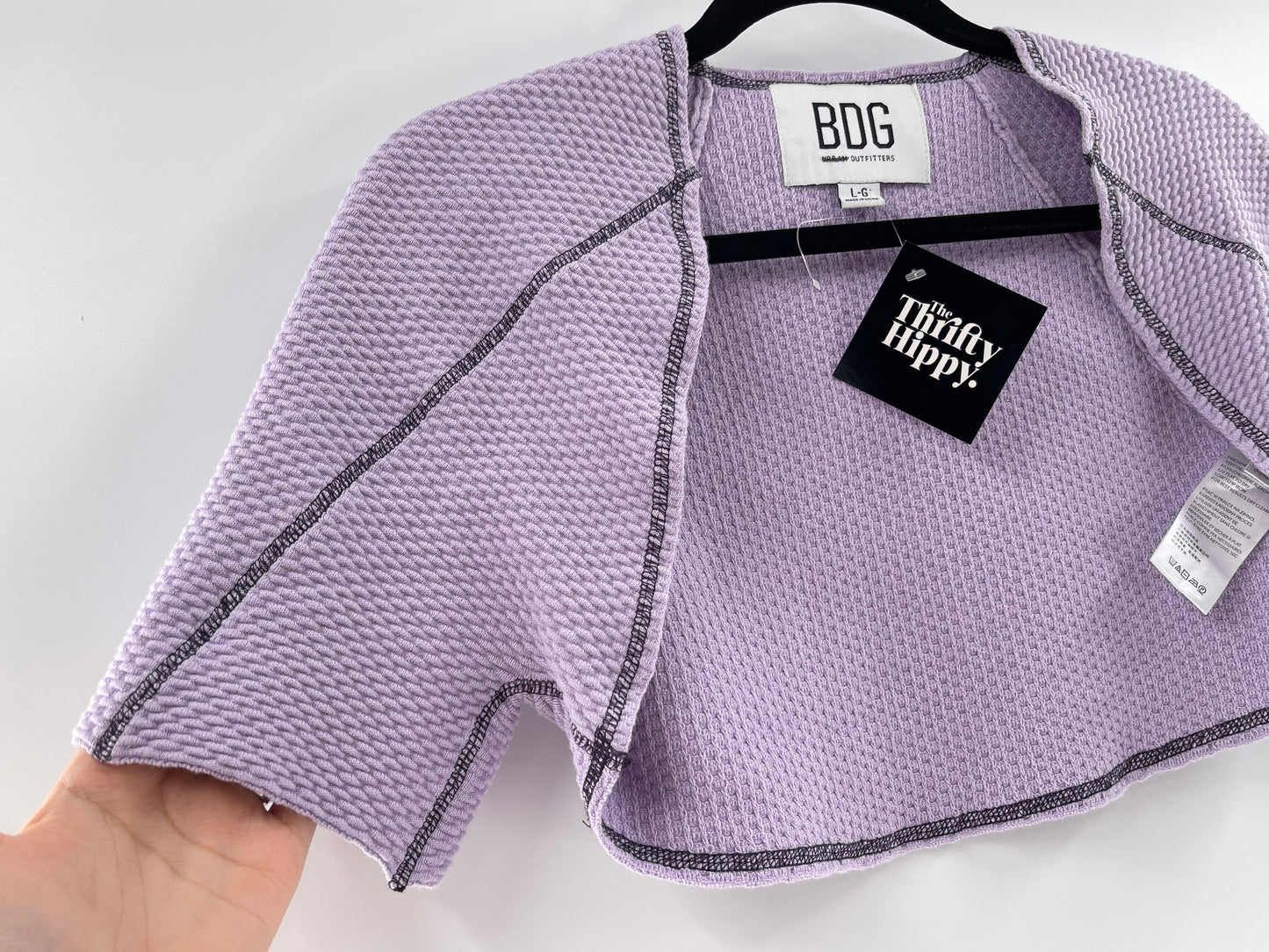 BDG Urban Outfitters Lilac Short Sleeve Shrug (Large)