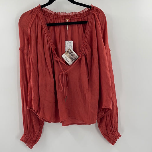 Free People Rose Peasant Top (XS)