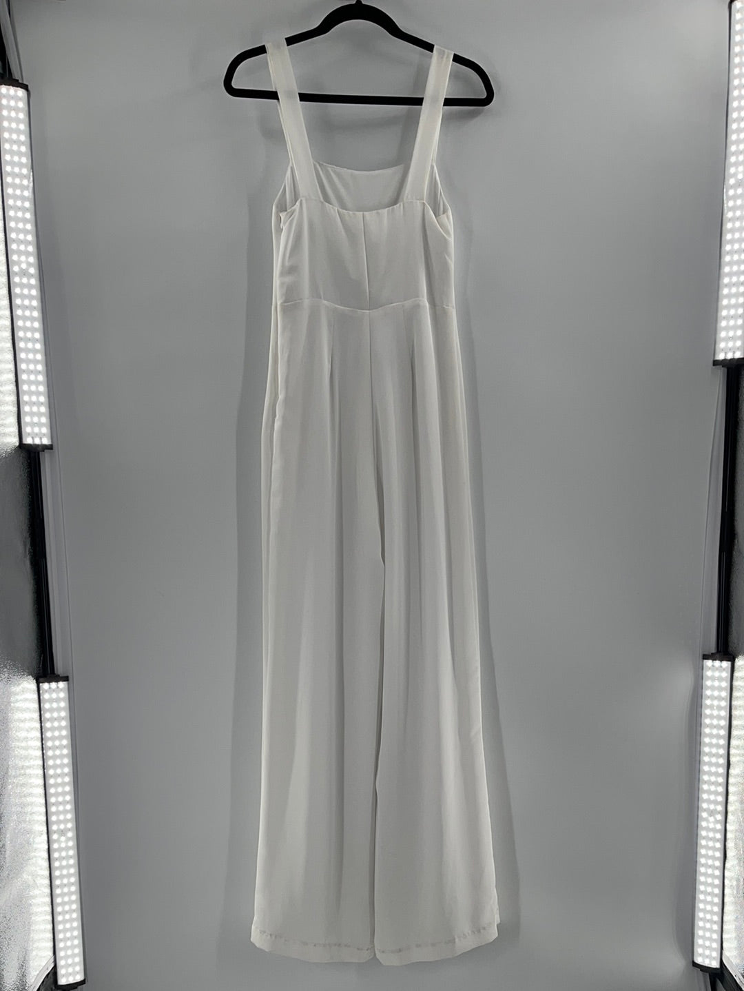 Silence Noise - Urban Outfitters - White Satin Sleeveless Jumpsuit (Size 2)